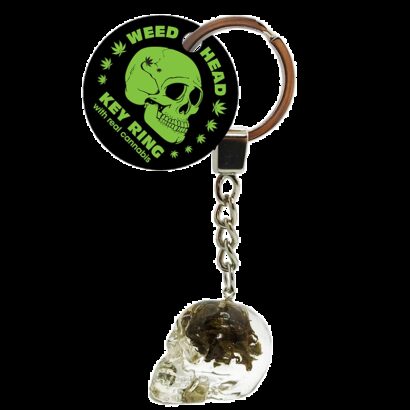 Weed Head Key Ring With Cannabis